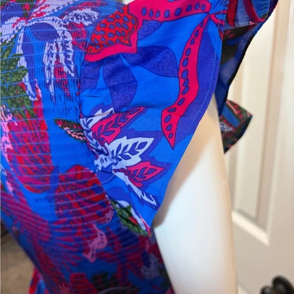 Sugarlips Vibrant Blue and Pink Floral Maxi Dress - Picture 8 of 8